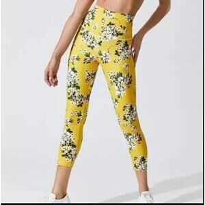 #1408 Beach Riot Sport Yellow Floral Shea 7/8 Leggings Size Medium